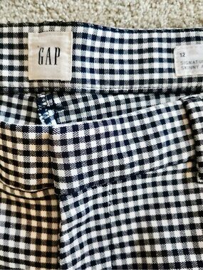 GAP Black and White Gingham Skinny Pants